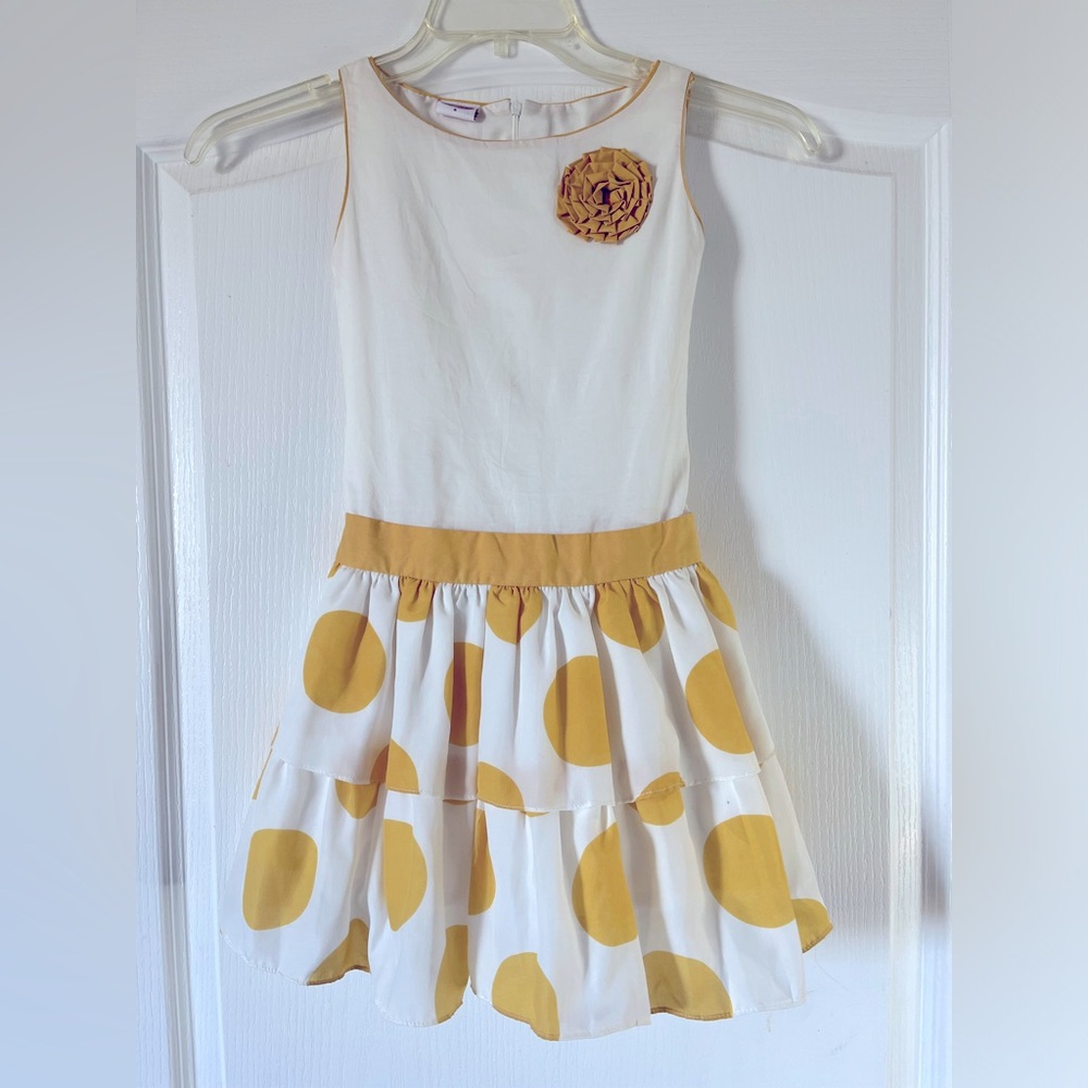 Charming Yellow Polka Dot Kids Dress